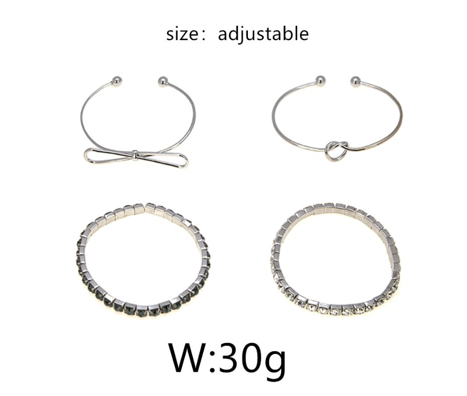 Gold Crystal Heart Wedding Bracelet