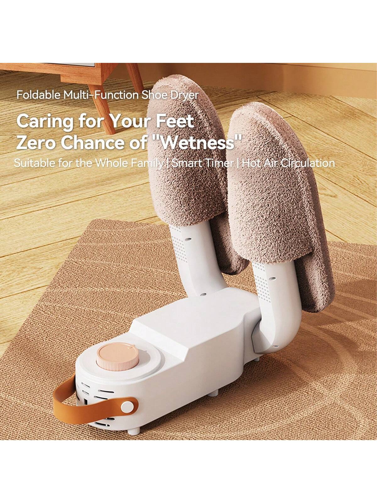 1pc Portable Foldable Shoe Dryer, Shoe-friendly, Space-saving, With Timer And Hot Air Drying Function