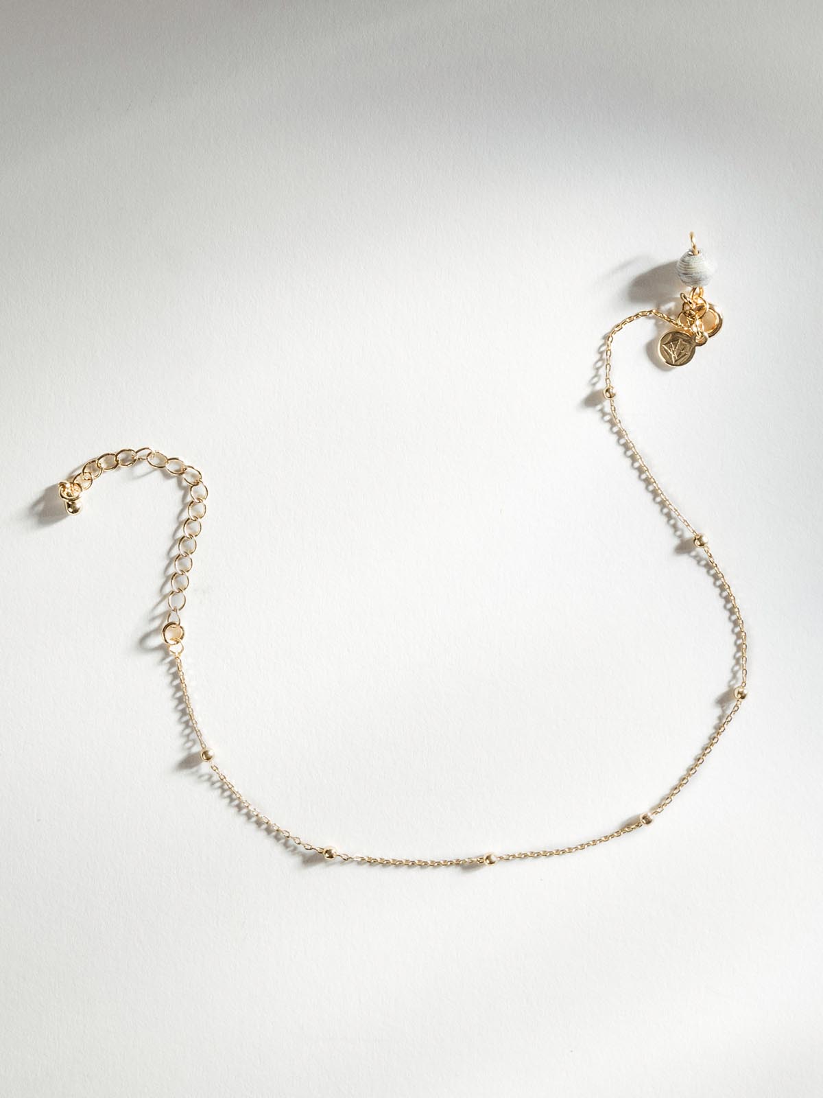 Gold Satellite Beaded Anklet