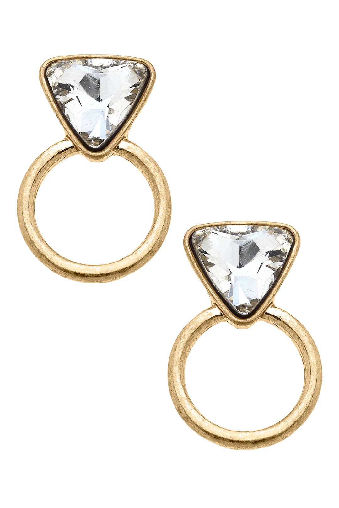 Put a Ring On It Stud Earrings in Worn Gold