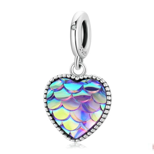 Eternalll Jewellery Dangle Charm Little Baby Boy Charms Original 925 Sterling Silver Happy Child Dangle Bead Birthday Charms for Bracelet Pandora Charms (Fish Scale Love Pendant)