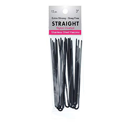 Marilyn Faye's U-Shaped Straight Hair Pins (Set of 12) (3 inch, Black)