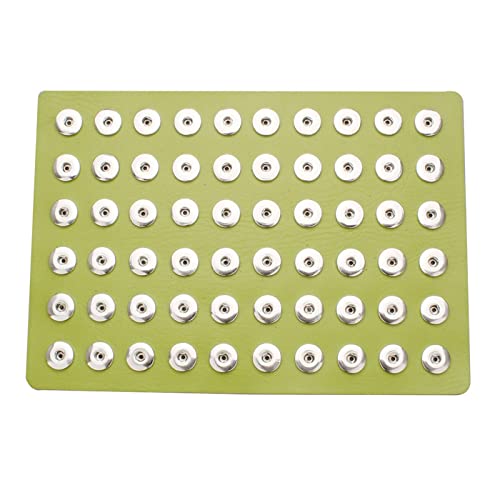 LKLDM 18-20mm Snap Jewelry Display Stand Pu Leather Snap Chunk Hold up to 60 Charms (Green)