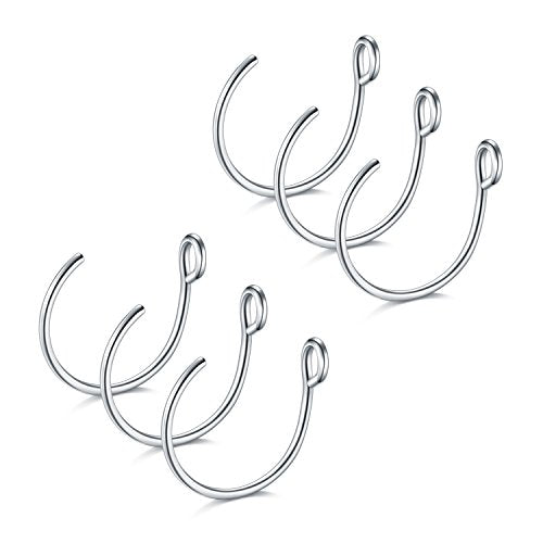 D.Bella Fake Nose Ring, 20G Faux Piercing Jewelry 8mm Fake Nose Ring Hoop for Faux Lip Septum Nose Ring Set