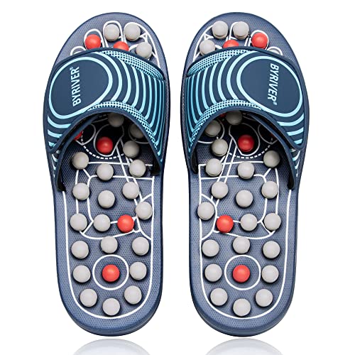 BYRIVER Lower Back Pain Relief Massager Device Product, Spiky Ball Roller Foot Massage Slippers Sandals Shoes, Healthcare Relaxation Gift for mom dad(05XS
