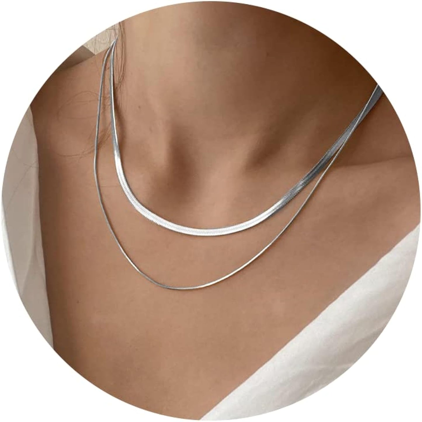 CHESKY 14K Gold/Silver Plated Snake Chain Necklace Herringbone Necklace Gold Choker Necklaces for Women Girl Gifts Jewelry 1.5/3/5MM(W) 14"/16"(L) - Premium from Concordia Style Boutique - Just $22.58! Shop now at Concordia Style Boutique