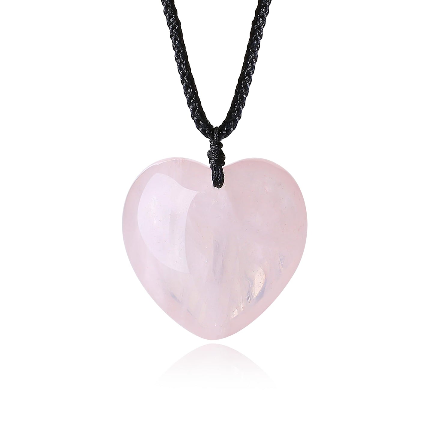 XIANNVXI Rose Quartz Necklace Pink Crystal Necklace for Men Heart Necklaces Stone Jewelry Necklace Adjustable Rope Pendant Gift for Women