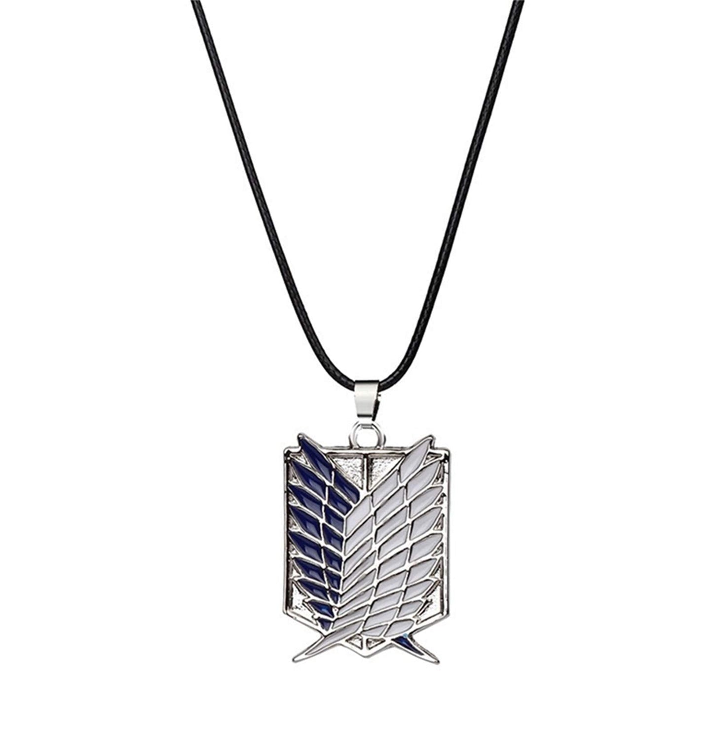 Yifnny Wings of Freedom Necklace, Survey Corps Logo Necklace Blue White Wings of Freedom Pendant Anime Necklace Cosplay Necklace Anime Jewellery for Men/Boys/Anime Fan/Teenagers