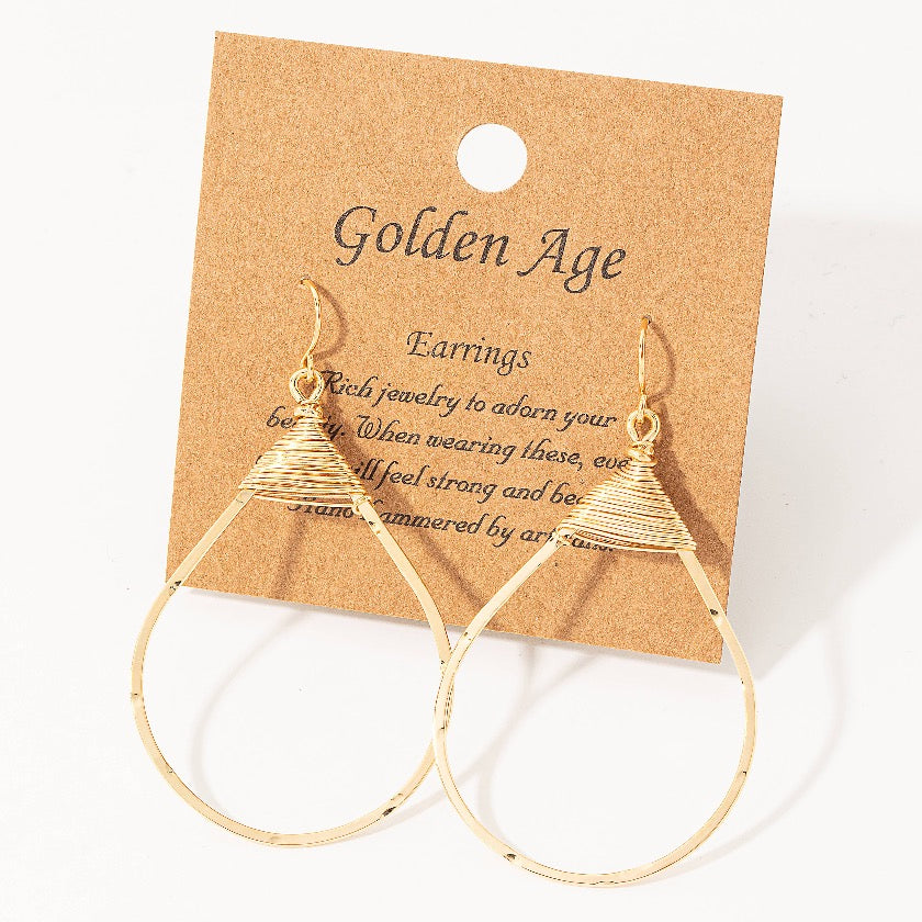 Thin Teardrop Cutout Earrings