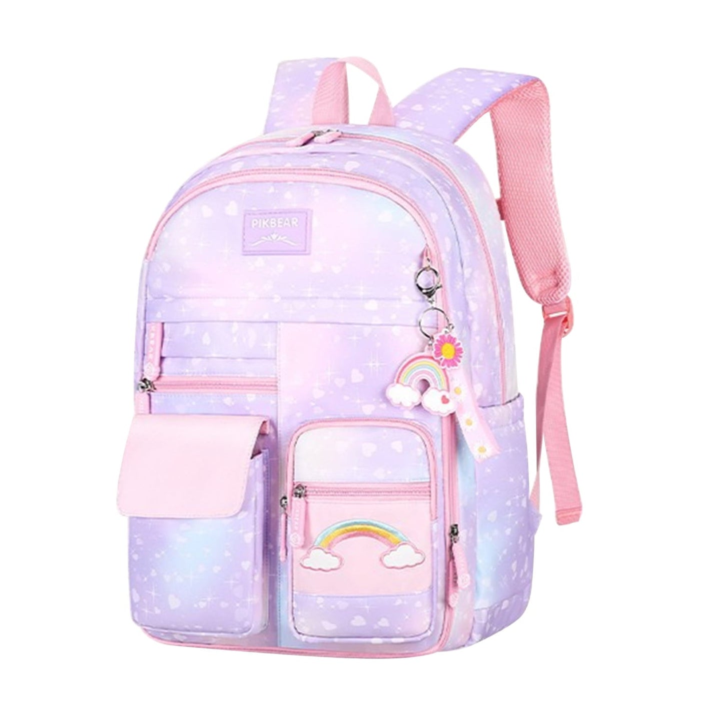 Cartoon Backpack for Boys and Girls, Waterproof Schoolbag, Protective Bag, Cute Cartoon Backpack,Violet
