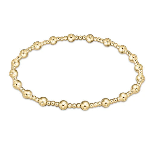 Classic Sincerity Pattern Gold Filled Bead Bracelet - 4mm