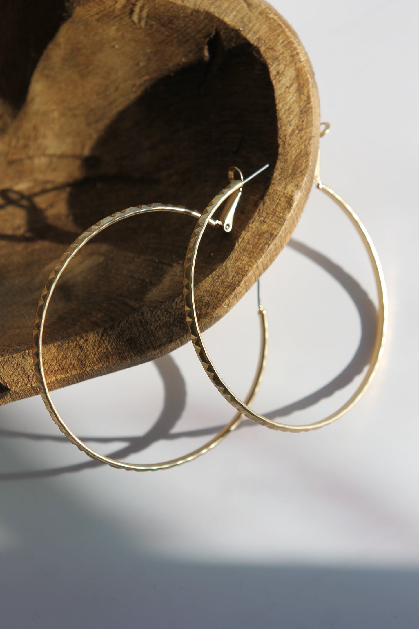 Gold Hammered Hoop Earrings
