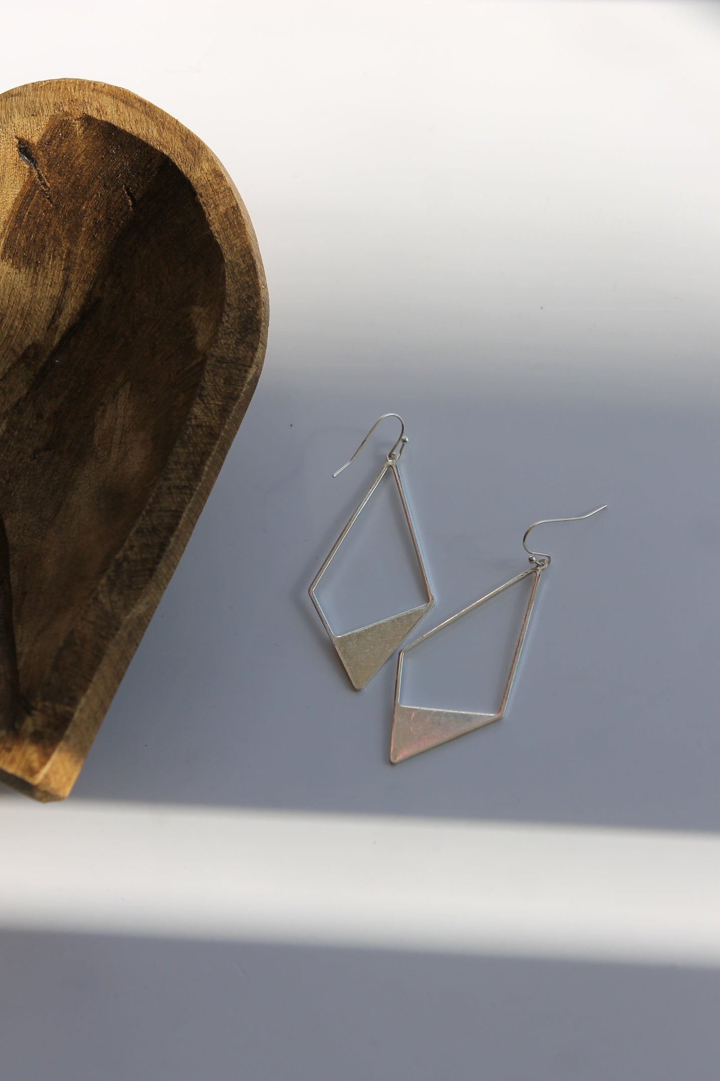 Diamond Shaped Hoop Earrings