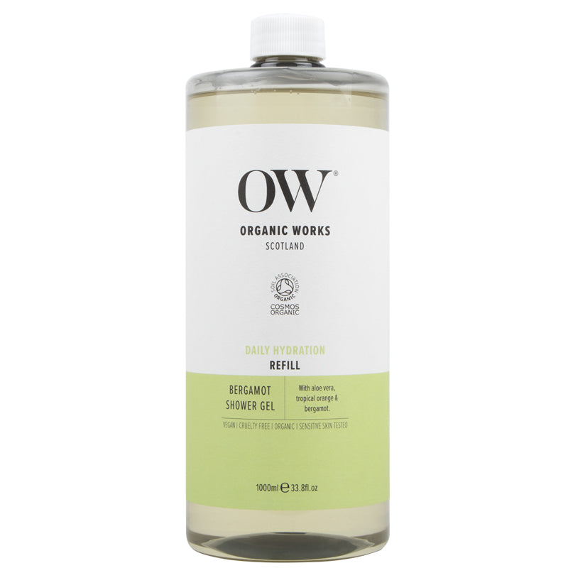 Organic Works Bergamot Shower Gel Refill 1L UK DELIVERY ONLY