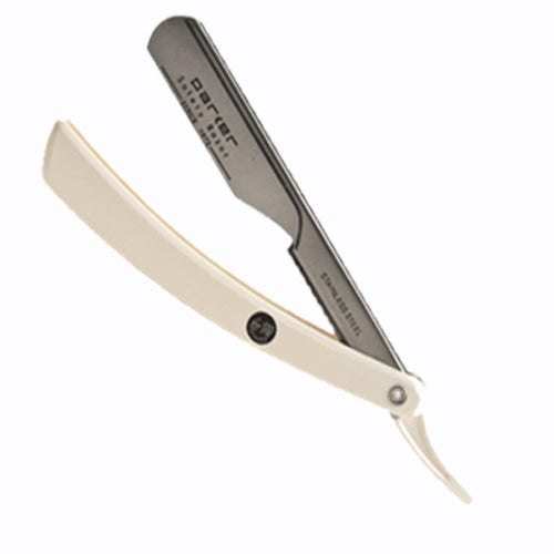 Parker Push Carriage Barber Razor Resin Handle White