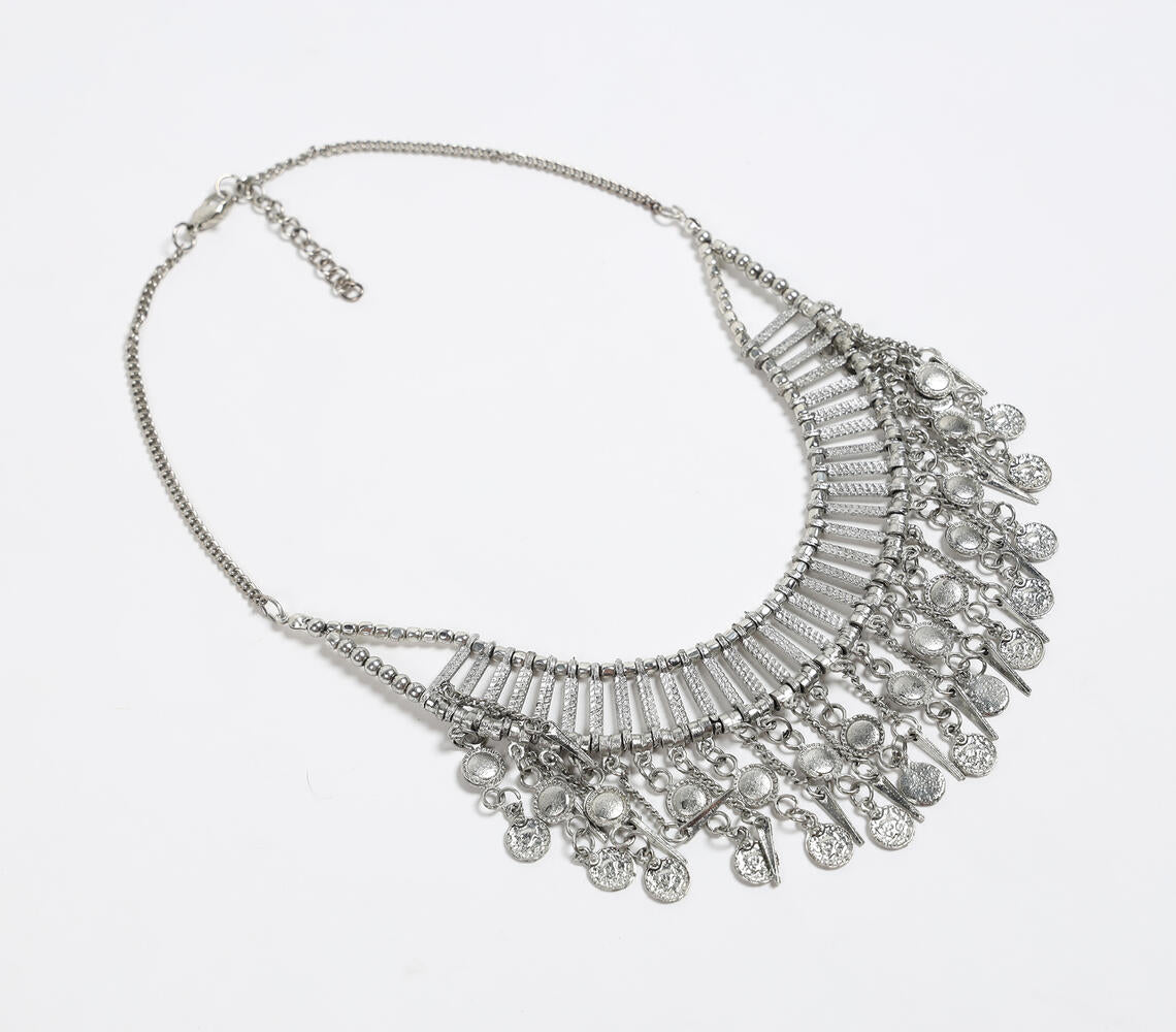 Metallic Cluster Charm & Spike necklace
