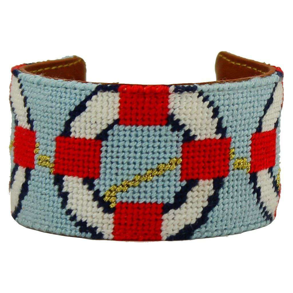 Francesca Joy Life Savers Needlepoint Cuff Bracelet by York Designs - Country Club Prep