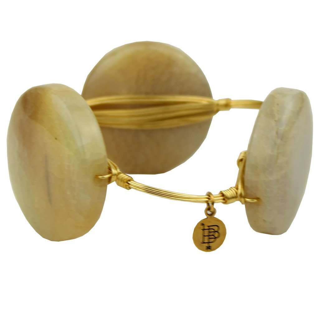 Large Round Stones Bracelet in Clear and Gold by Bourbon and Bowties