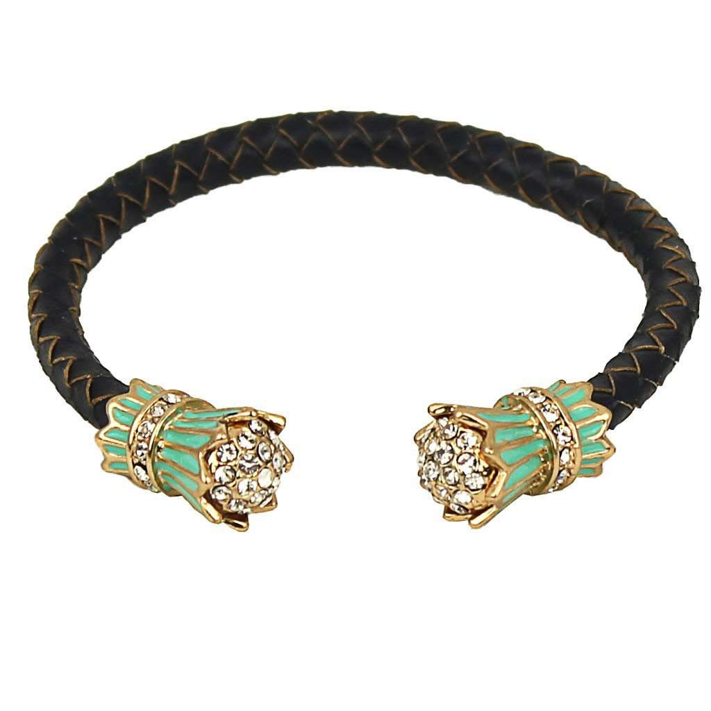 Lotus Bracelet in Navy and Aqua by Fornash - Country Club Prep