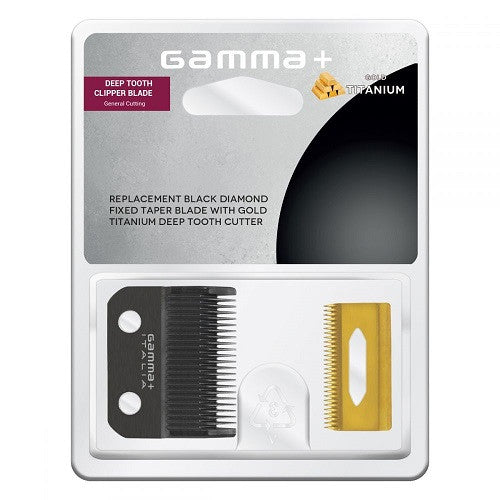 Gamma+ Clipper Blade w/ DLC Taper Blade & Deep Tooth Gold Titanium Cutter(Ergo & Alpha)
