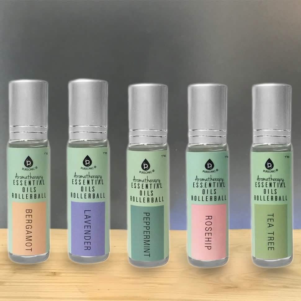 5-Pack: Pursonic Aromatherapy Essential Oils Rollerball
