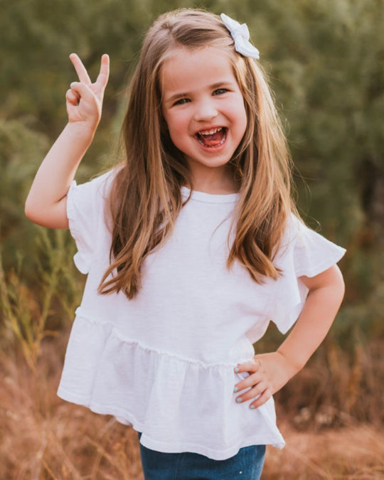 Bailey's Blossoms Malia Baby Doll Tee- White