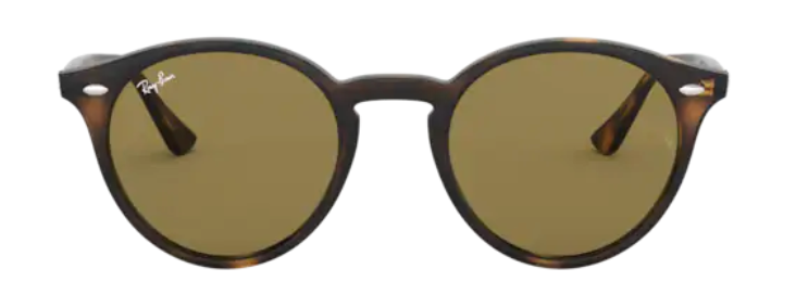 ray ban 2180 sunglasses round acetate plastic brown havana tortoise stylish trendy modern brown tinted lenses UV400 protection front view