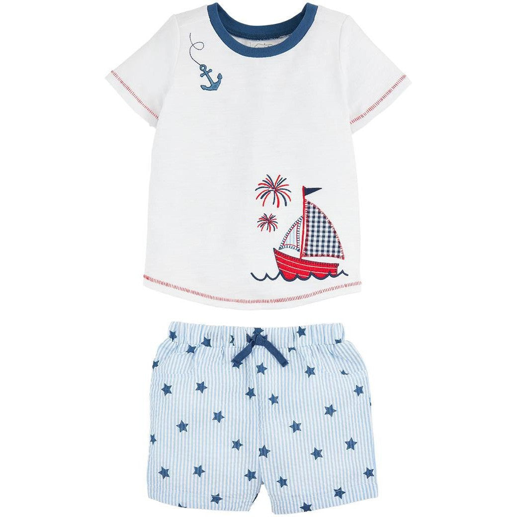 Mud Pie Sailboat Short Set