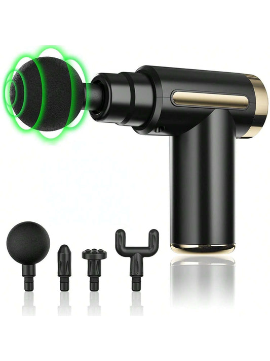 Mini Massage Gun,Cordless Handheld Deep Tissue Muscle Massager 6 Speeds Percussion Massage Device Super Quiet With Intelligent Pressure Sensing System