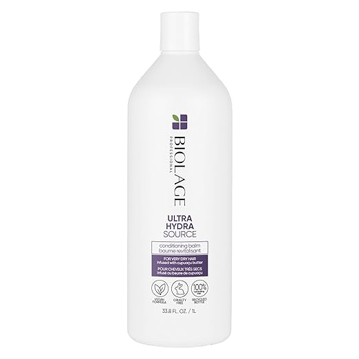 Biolage Ultra Hydra Source Conditioning Balm | Deep Hydrating Conditioner | Renews Hair’s Moisture | For Very Dry Hair