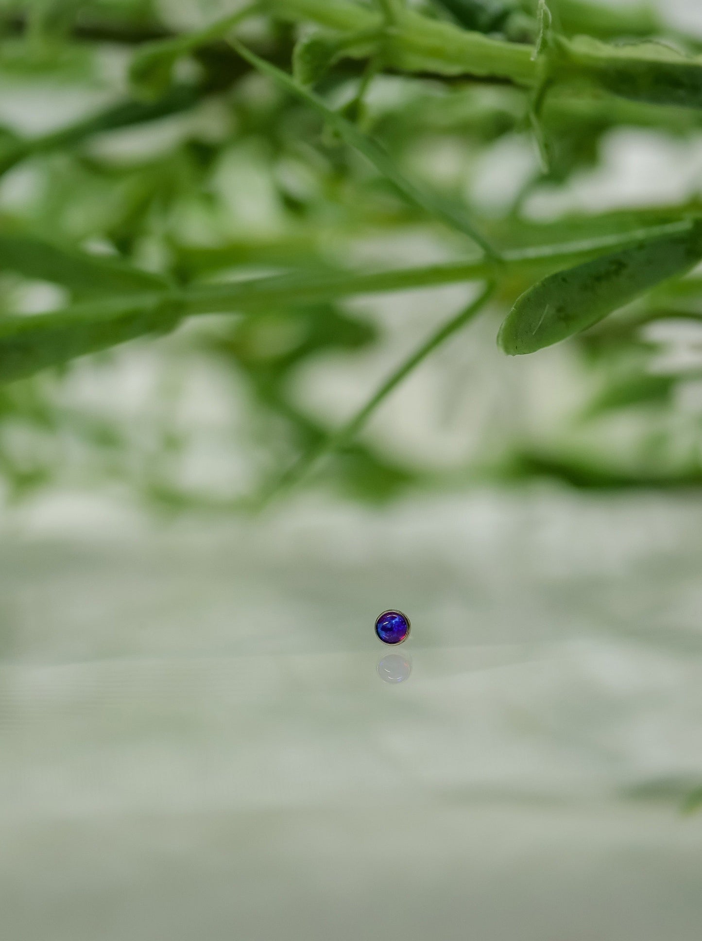 Bezel-set Purple Opal End in Titanium by NeoMetal