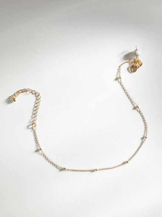 Gold Satellite Beaded Anklet