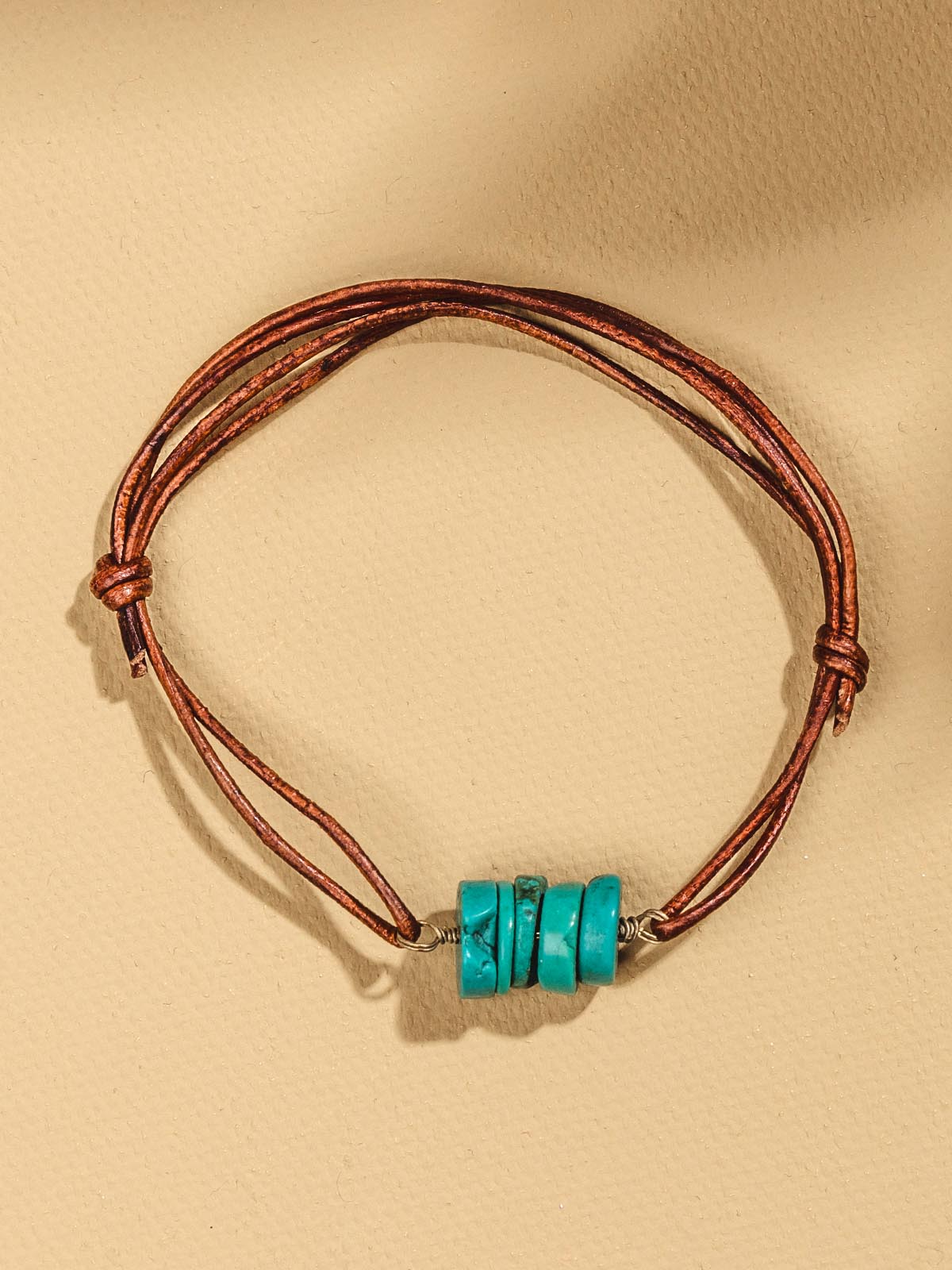Turquoise and Leather Bracelet