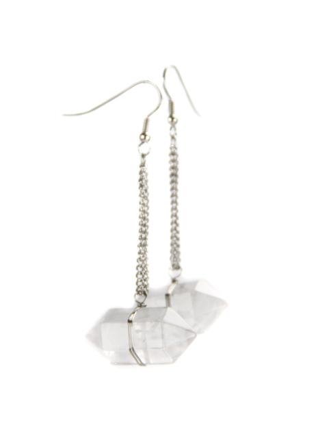 Crystal Point & Chain Earrings