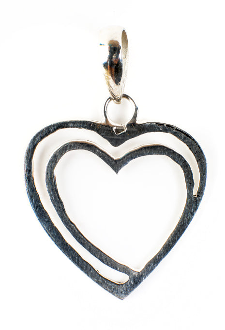 Silver Heart & Spiral Pendant