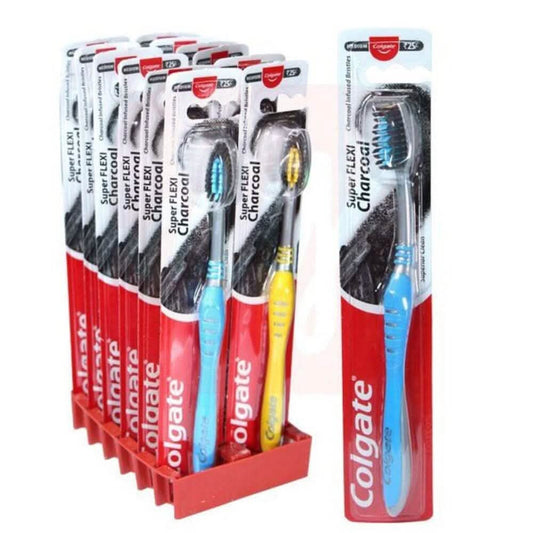 24-Pack: Colgate Super Flexi Charcoal Toothbrush Medium