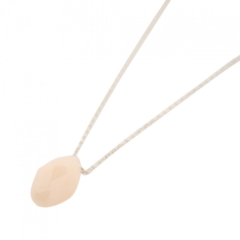 White Faceted Drop Necklace