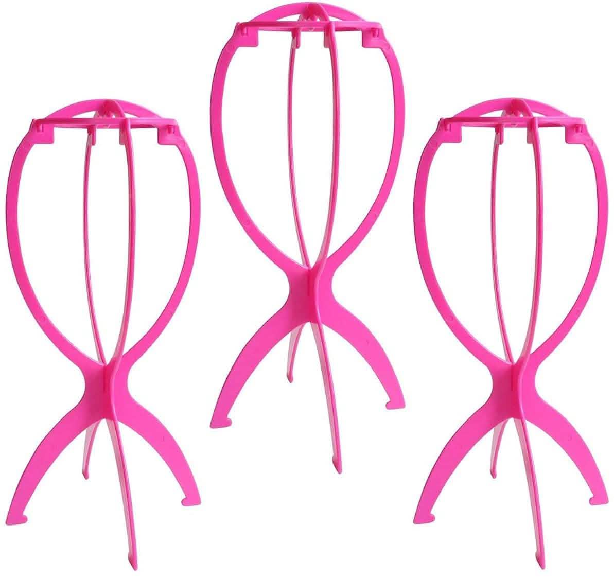 3-Pack: Dreamlover Wig Head Stands for Wigs Beauty & Personal Care Hot Pink - DailySale