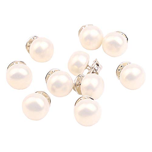 Joyci 10-Pack Women Shirt Brooch Lapel Pins Safety Novelty Cardigan Sweater Decorate Buttons Buckle Tie Tacks Pin Back Clutch C (Dream White)
