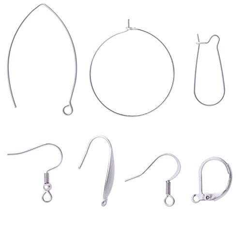 140pcs 7 Style Mix Stainless Steel Ear Wire Earring Hooks Findings for DIY Jewellery Making Findings Earrings Accessories