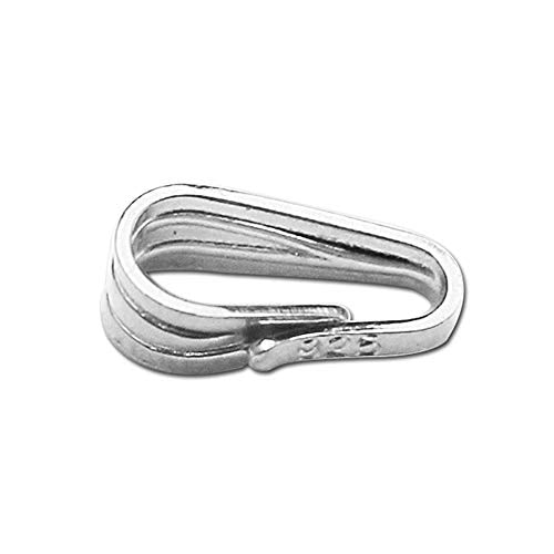 10pcs Solid Sterling Silver Snap-on Bail Pendant Connector Finding for Jewelry Charm Necklace Component Making Supply