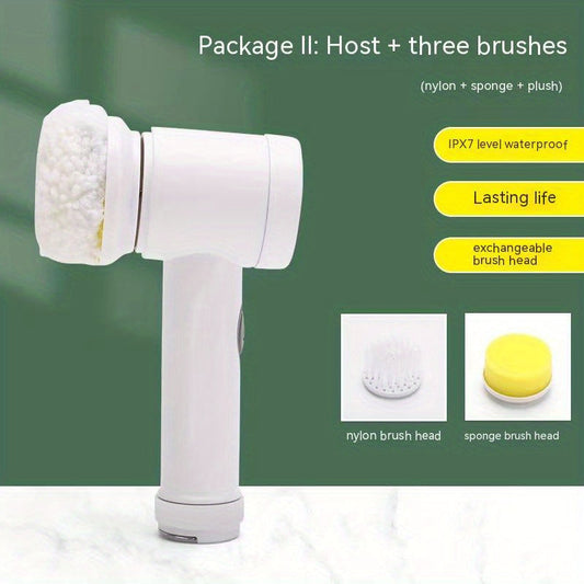 Electric Spin Scrubber, Electric Cleaning Brush 3-in-1 Handheld Kitchen Cleaner Cordless Spin Scrubber, Power Scrubber Bathroom Rechargeable Scrub Brush, Automatic Rotating Power Cleaning Brush Scrubber For