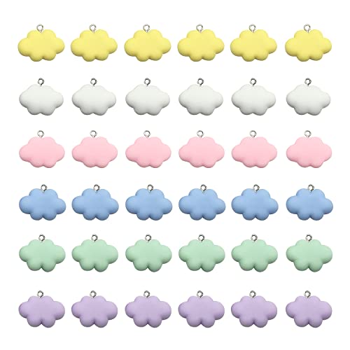 36 pcs 3D Cartoon Charms Cloud Pendants Cloud Charms Jewelry Making Colorful Cute Resin Charms for Earrings Necklace Jewelry Accessories (Cloud Charms Jewelry Making 36 pcs)