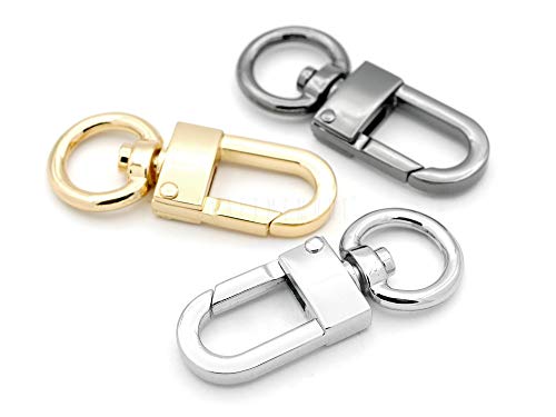 CRAFTMEMORE 4pcs Swivel Snap Hook Push Gate Lobster Clasps Quality Clips for Lanyard Purse Making VT237 - PICK COLOR (Silver)