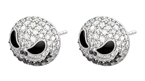 Luxubaby Jack Skellington Necklace for Women Nightmare Before Christmas Pendants Princess Anniversary Promise Gift for Women Bride Teen Girl (Skull Earrings)