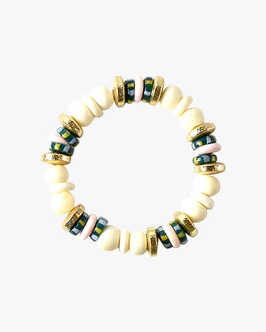 Dyed Bone & Glass Beaded Bracelet