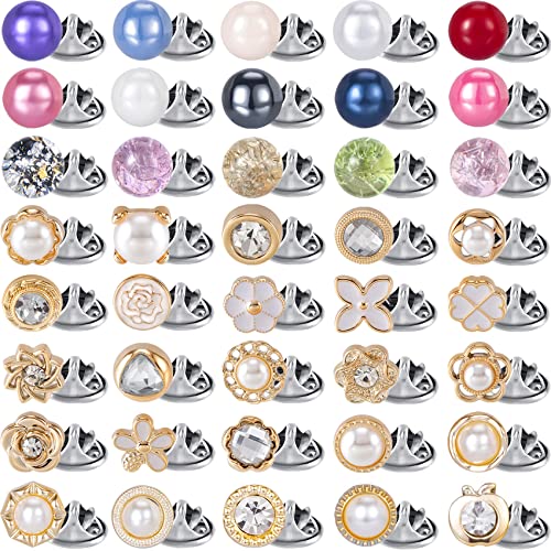 PAGOW 70 Pieces Women Shirt Brooch Buttons Cover up Pin Safety Brooc for Clothing Dress Supplies