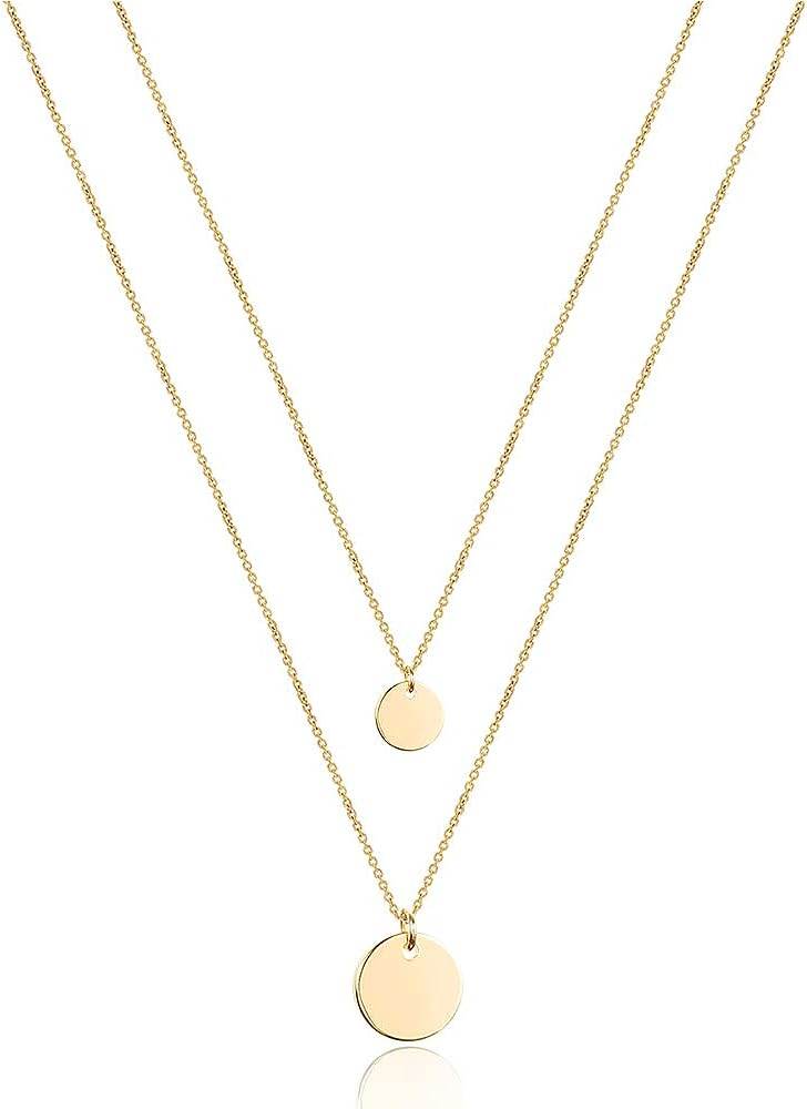 Turandoss Dainty Layered Choker Necklace, Handmade 14K Gold Plated Y Pendant Necklace Multilayer Bar Disc Necklace Adjustable Layering Choker Necklaces for Women - Premium Jewelry from Concordia Style Boutique - Just $21.17! Shop now at Concordia Style Boutique
