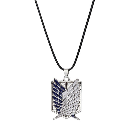 Yifnny Wings of Freedom Necklace, Survey Corps Logo Necklace Blue White Wings of Freedom Pendant Anime Necklace Cosplay Necklace Anime Jewellery for Men/Boys/Anime Fan/Teenagers