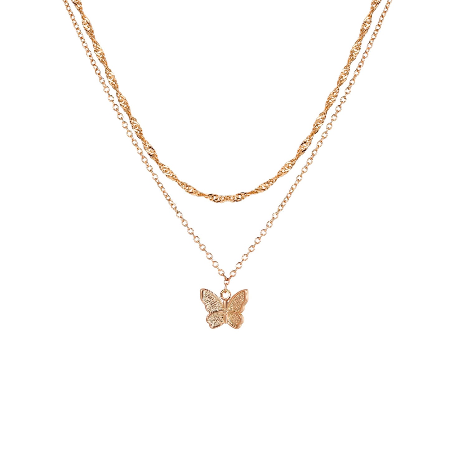 Ufist Gold Butterfly Necklace for Women Girls - Gold Layered Necklaces Butterfly Necklace | Simple Gold Necklaces for Teen Girls Jewelry for Women Girls Valentines Day Gifts